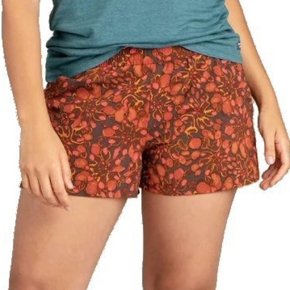 Toad&Co Pants - Toad&Co Women’s Sunkissed Pull-On Shorts 3.5” Lightweight Flame Leaf Orange XL
